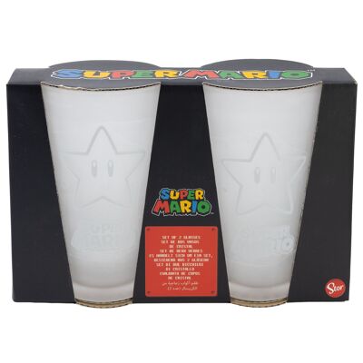 Stor set of 2 casual crystal glasses 490 ml super mario