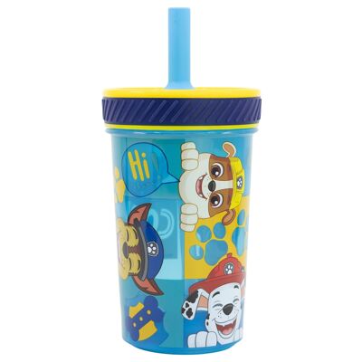 Stor anti-tip PP cup with silicone straw 370 ml paw patrol boy hi there