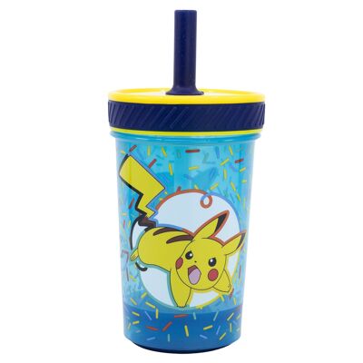 Stor anti-tip PP cup with silicone straw 370 ml pokemon doodle grip