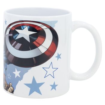 Stor tasse en céramique sublimation 325 ml avengers capitaine amérique bouclier attaque 2