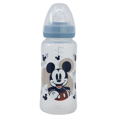 Stor Weithals-Babyflasche 360 ​​ml Silikonsauger 3 Positionen Mickey Mouse voller Lächeln