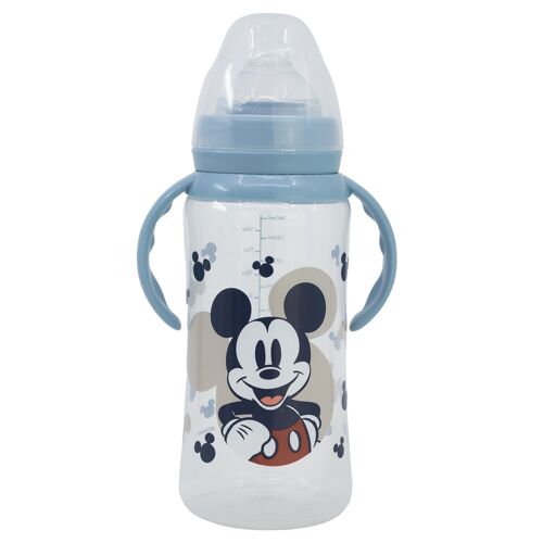 Stor biberon cuello ancho 360 ml tetina silicona 3 posiciones con asas mickey mouse full of smiles