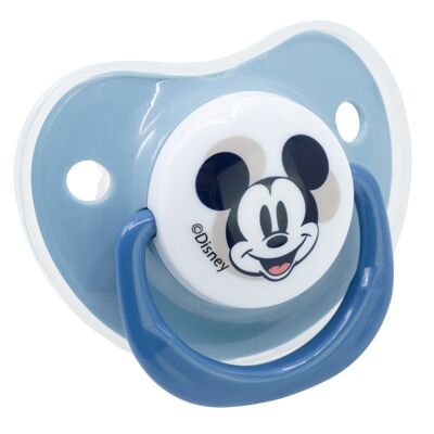 Stor set of 2 pacifiers anatomical silicone nipple 0 to 6 m with Mickey Mouse full of smiles case
