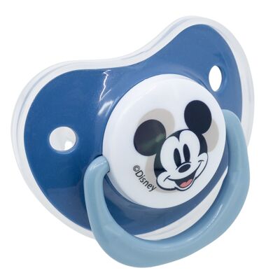 Stor set 2 chupetes tetina anatomica silicona +6 m con funda mickey mouse full of smiles