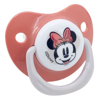 Stor set of 2 pacifiers anatomical silicone nipple +6 m with minnie mouse heart full case