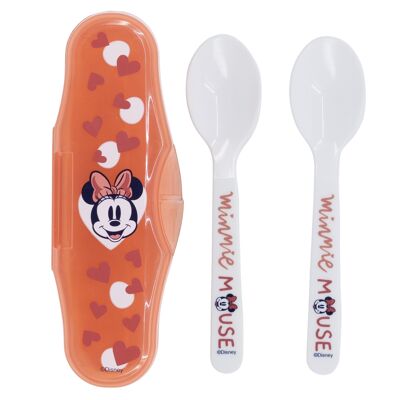 Stor étui pour tout-petits 2 cuillères pp coeur de minnie mouse plein