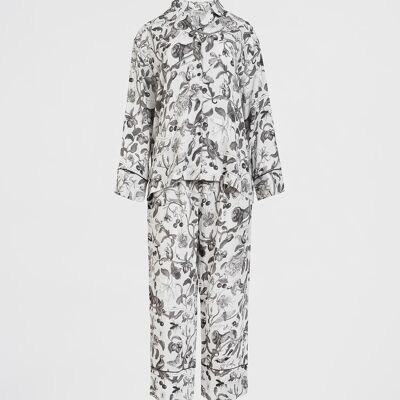 Langer Pyjama „Tree of Life“ in Monochrom