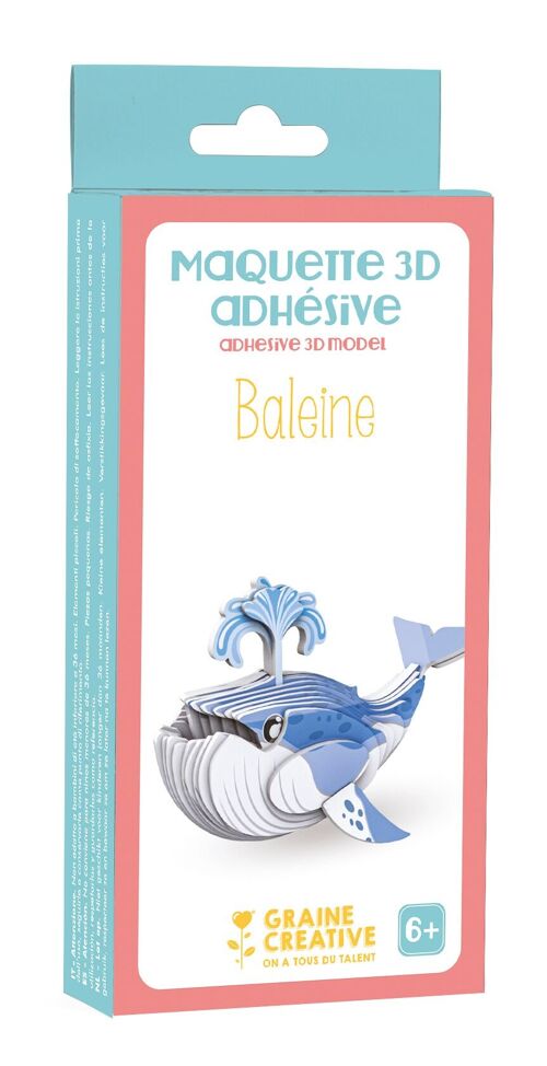 MAQUETTE  ADHESIVE 3D baleine