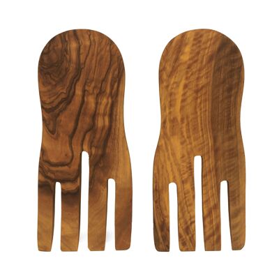 Set of 2 salad cutlery bear 18 cm made of olive wood