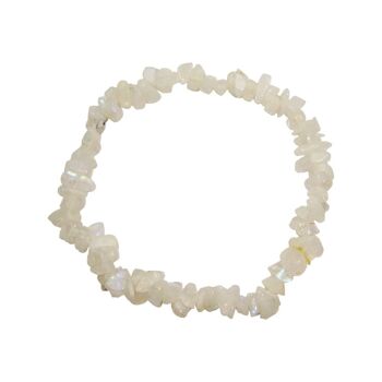 Bracelets extensibles à puces de cristaux de pierres précieuses - Pierre de lune arc-en-ciel