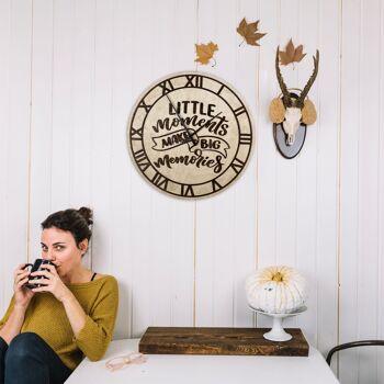 Horloge murale silencieuse en bois 4