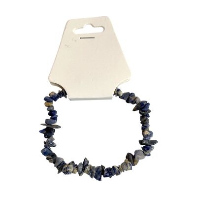 Braccialetti elasticizzati con chip di cristalli di pietre preziose - Sodalite