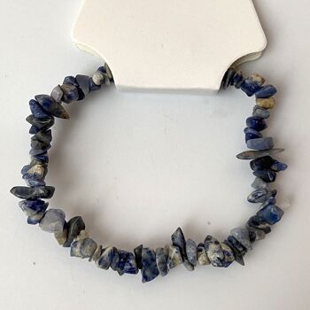 Bracelets extensibles à puces de cristaux de pierres précieuses - Sodalite 2