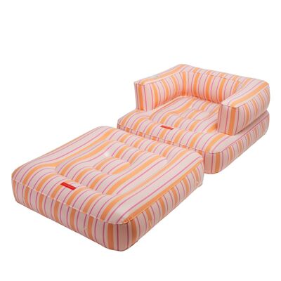 Asiento Flotador con Sillón y Reposapiés 2 en 1 Rosa