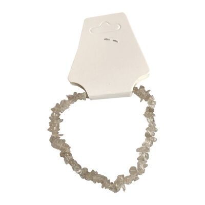 Bracelets extensibles à puces de cristaux de pierres précieuses - Quartz fumé
