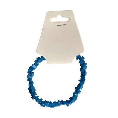 Bracelets extensibles à puces de cristaux de pierres précieuses - Turquoise (stabilisé)
