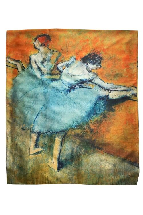 Degas Impressionism Ballerina Dancers At The Barre Art Print Silk Scarf - Multi