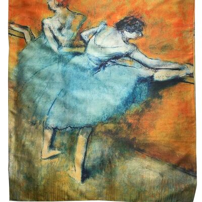 Degas Impressionism Ballerina Dancers At The Barre Art Print Silk Scarf - Multi