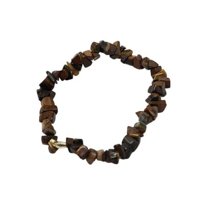 Bracelets extensibles à puces de cristaux de pierres précieuses - Oeil de Tigre