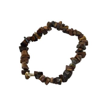 Bracelets extensibles à puces de cristaux de pierres précieuses - Oeil de Tigre 1