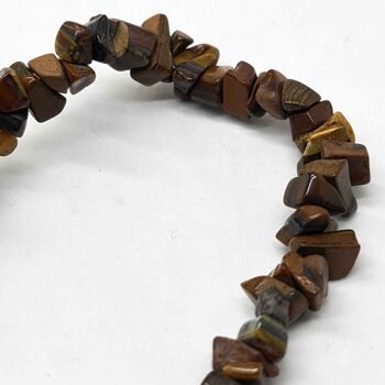Bracelets extensibles à puces de cristaux de pierres précieuses - Oeil de Tigre 2