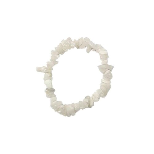 Gemstone Crystals Chip Stretch Bracelets - White Agate
