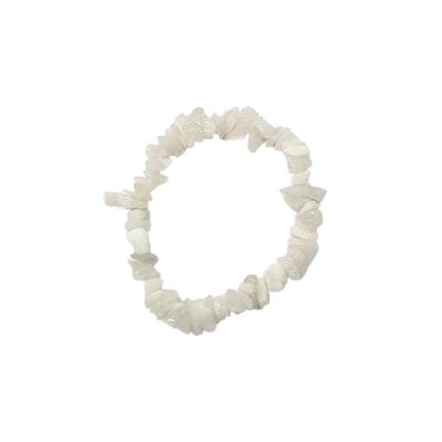 Bracelets extensibles à puces de cristaux de pierres précieuses - Agate blanche