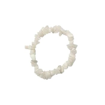 Bracelets extensibles à puces de cristaux de pierres précieuses - Agate blanche 1