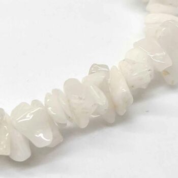 Bracelets extensibles à puces de cristaux de pierres précieuses - Agate blanche 2