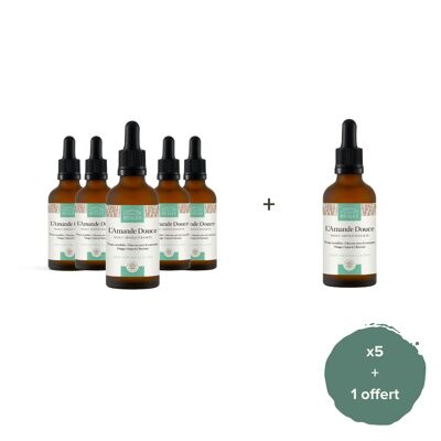 (Mother's Day) Set of 5 + 1 free - ORGANIC Sweet Almond Oil