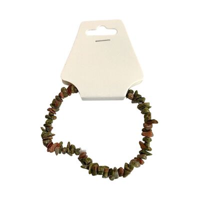 Bracelets extensibles à puces de cristaux de pierres précieuses - Unakite