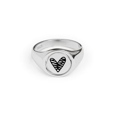 Bague en argent filante maman