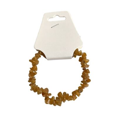 Bracelets extensibles à puces de cristaux de pierres précieuses - Jade jaune
