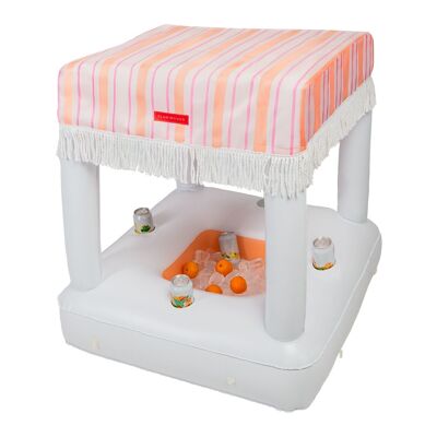 Flotteur de piscine 2 en 1, minibar rose