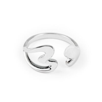 Double love silver ring
