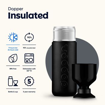 Bouteille Thermos Isotherme Dopper Blazing Black 580ml 3