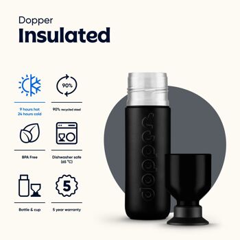 Bouteille Thermos Isotherme Dopper Blazing Black 350ml 3