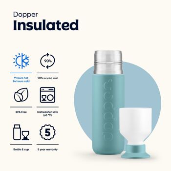 Bouteille Thermos Isotherme Dopper Bottlenose Bleu 350ml 3