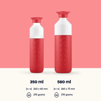 Bouteille Thermos Isotherme Dopper Corail Profond 350ml 2
