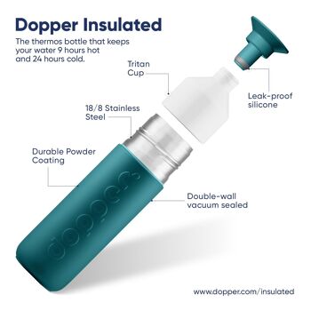 Bouteille Thermos Isotherme Dopper Vert Lagon 350ml 4