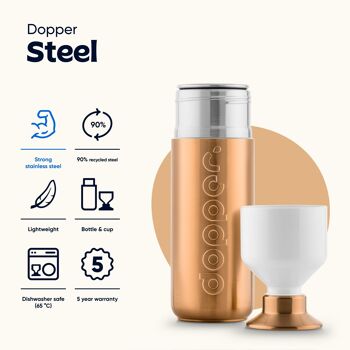 Bouteille d'eau en acier Dopper édition limitée bronze 800 ml 3