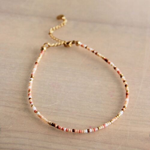 Beaded anklet mix nude