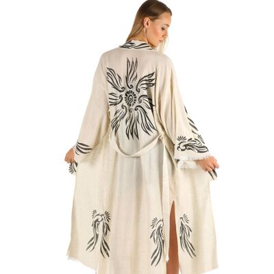Langer Kimono aus Angel-Leinen