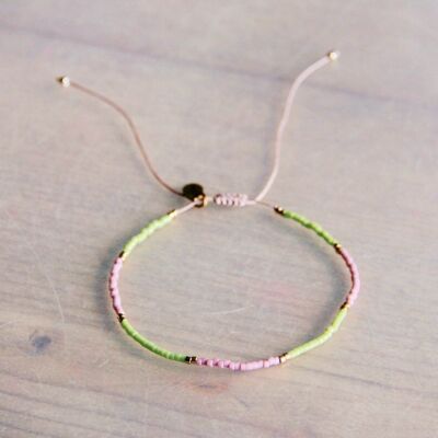 Bracciale Miyuki color blocking – lilla/verde