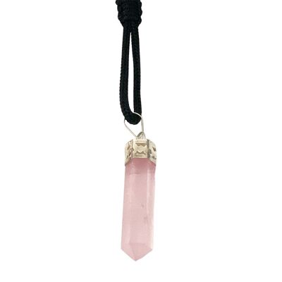 Pendentif crayon en cristal, 25-30 mm - Quartz rose