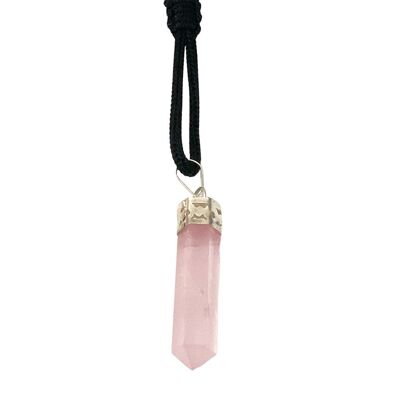 Colgante tipo lápiz de cristal, 25-30 mm - Cuarzo rosa
