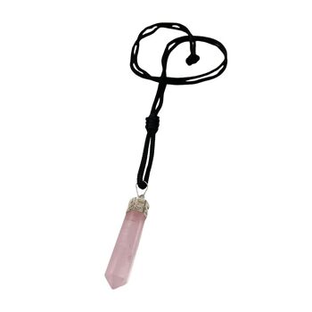 Pendentif crayon en cristal, 25-30 mm - Quartz rose 3