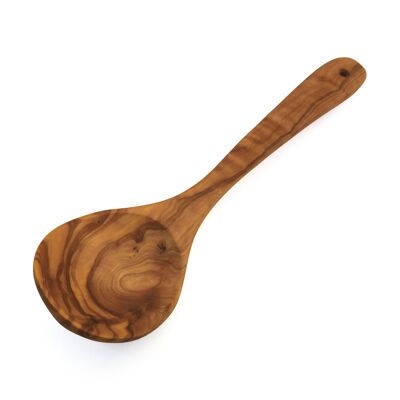 Cucchiaio per verdure profondo realizzato a mano in legno d'ulivo