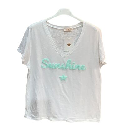 Camiseta con bordado de sol
