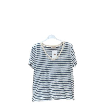 Camiseta marinera de lino y algodón